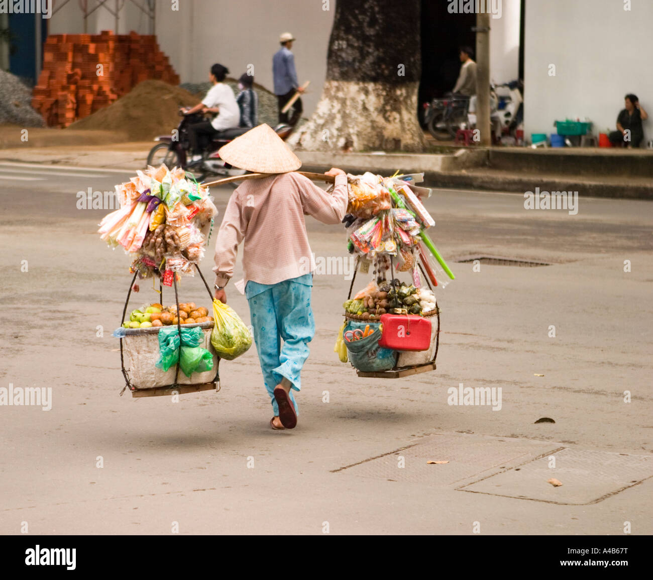 Vietnamese Street Vendor Stock Photo