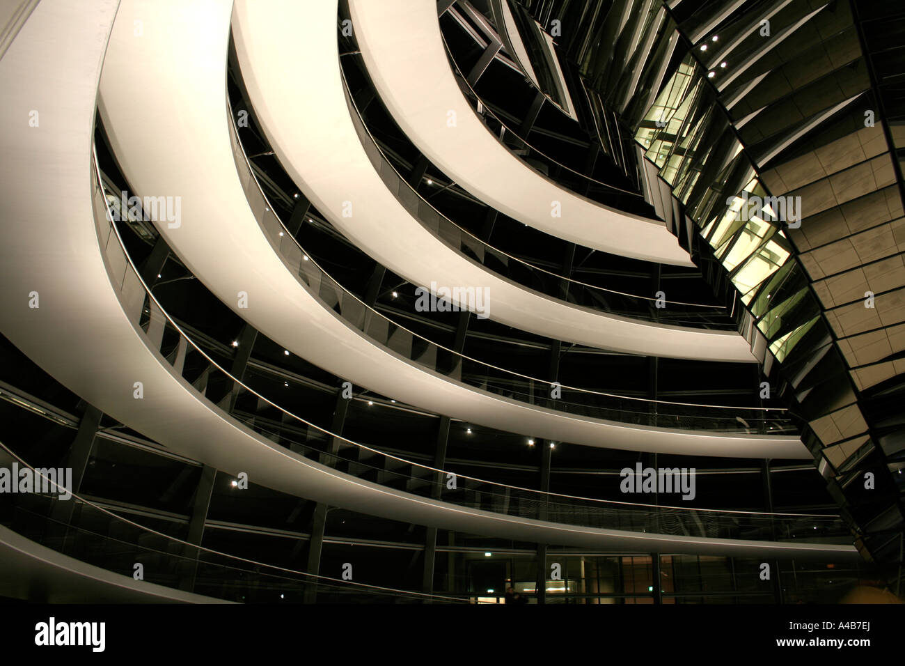 reichstag interior view at night berlin germany Stock Photo - Alamy