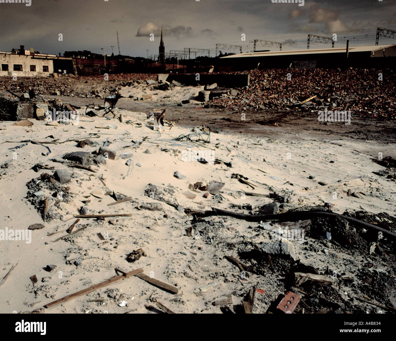 Derelict land, central Newcastle upon Tyne, Tyne and Wear, England, UK