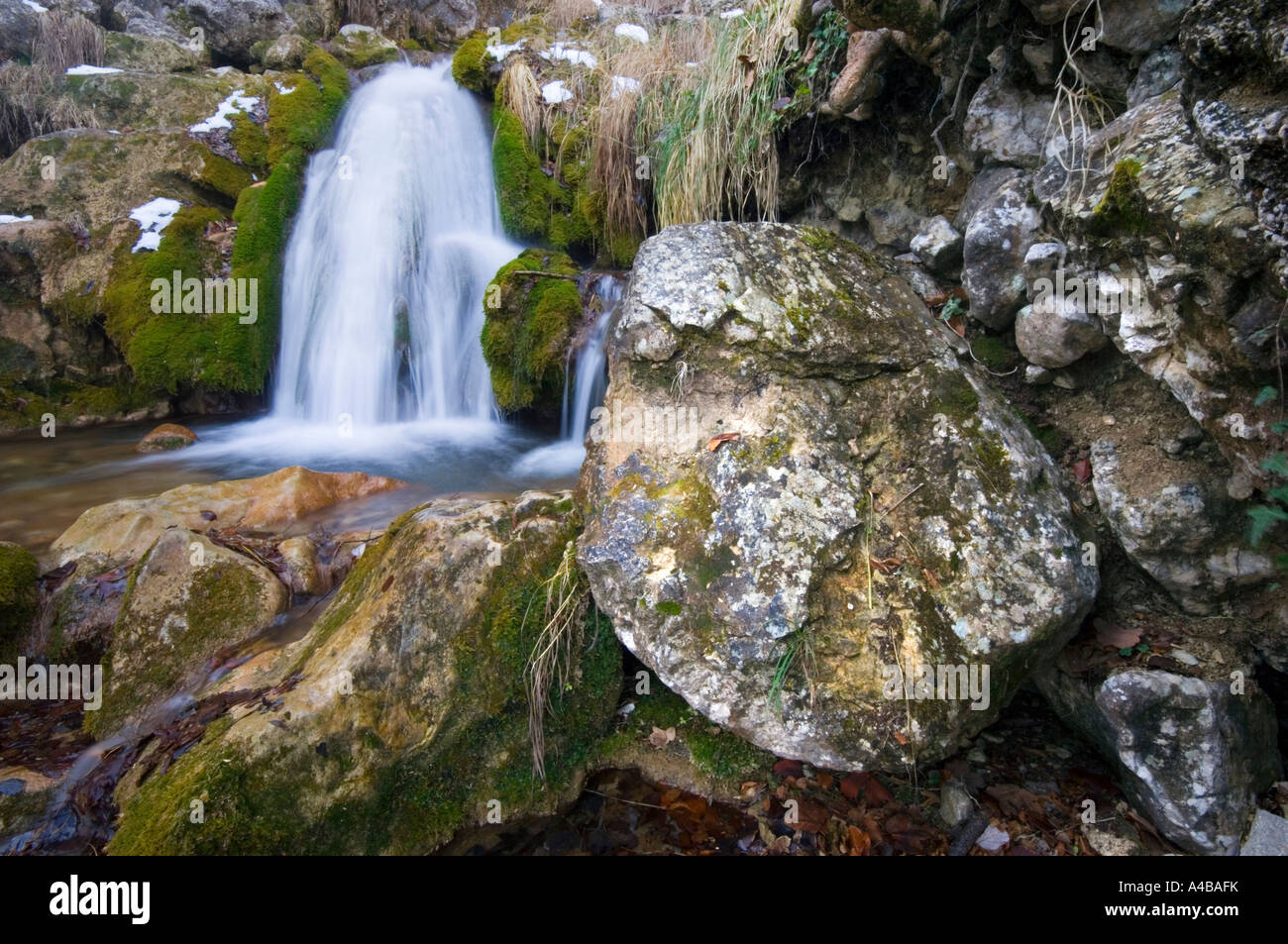 little waterfall and rocks Stock Photo - Alamy