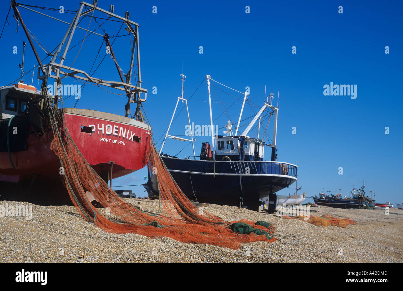 Fishing Boats Dungeness Kent May Stock Photo - Alamy