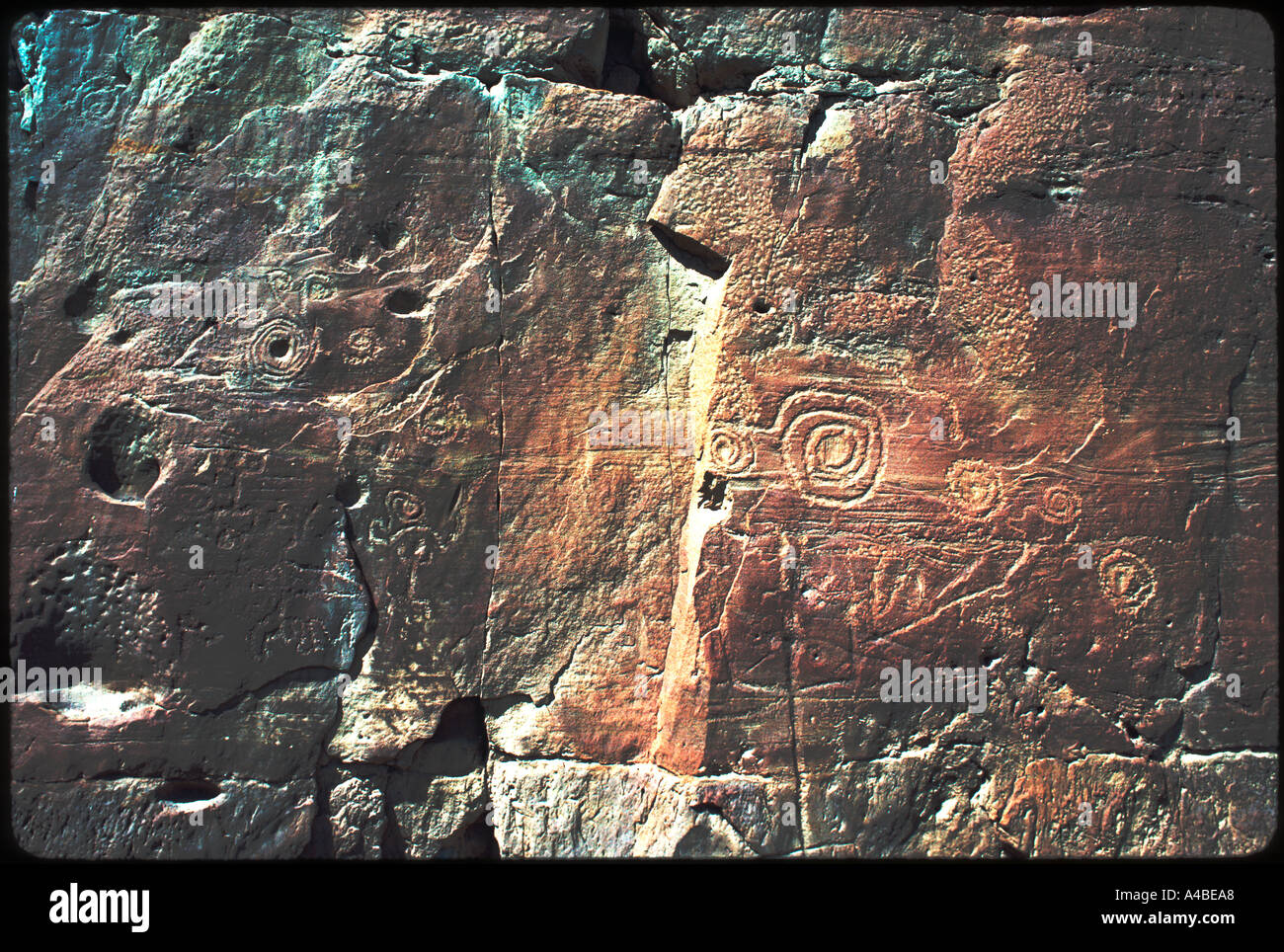 Petroglyphs in Chaco Canyon Digitally enhanced Stock Photo