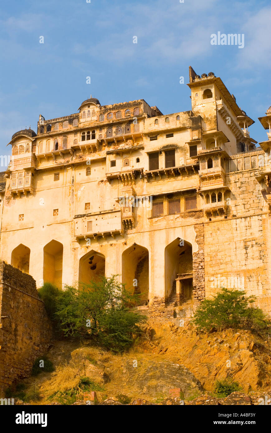 Stock image of Taragarh Fort and Bundi Palace Rajasthan India Stock Photo