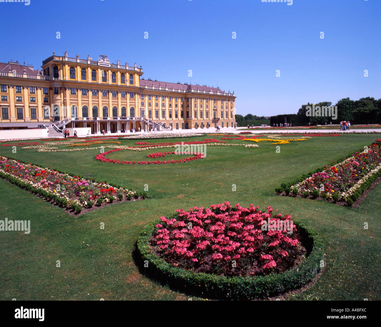 Schonbrunn Palace and gardens in Vienna, Austria Stock Photo