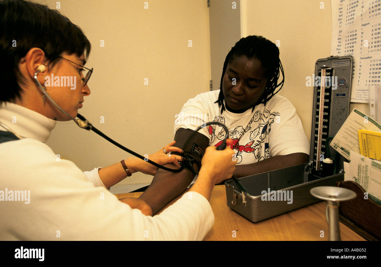 Maternity Unit, Homerton Hospital, London, England A woman has he blood pressure taken in the