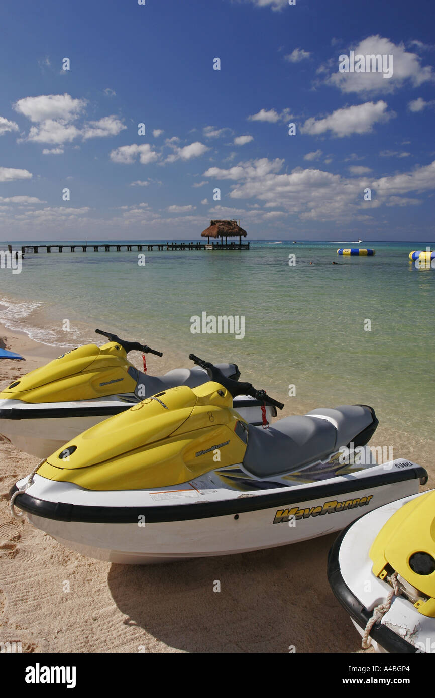 Jet ski on the Caribbean beach, Cozumel, Mexico Stock Photo Alamy