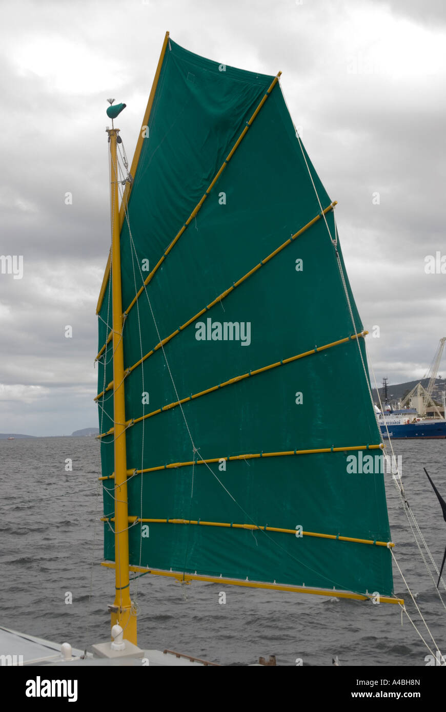 A junk rigged sail Stock Photo Alamy