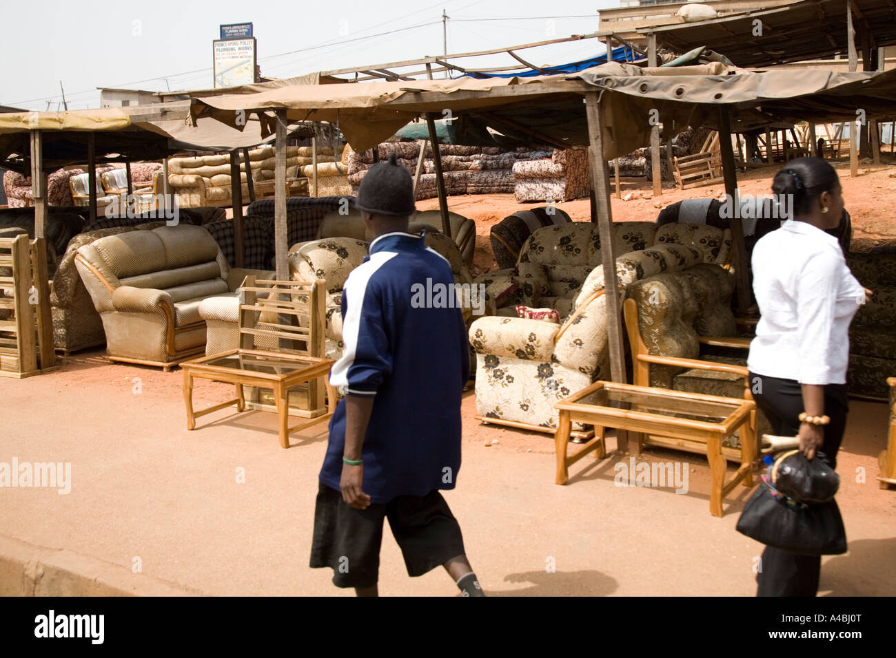 Roadside furniture stall in Kumasi Stock Photo Alamy
