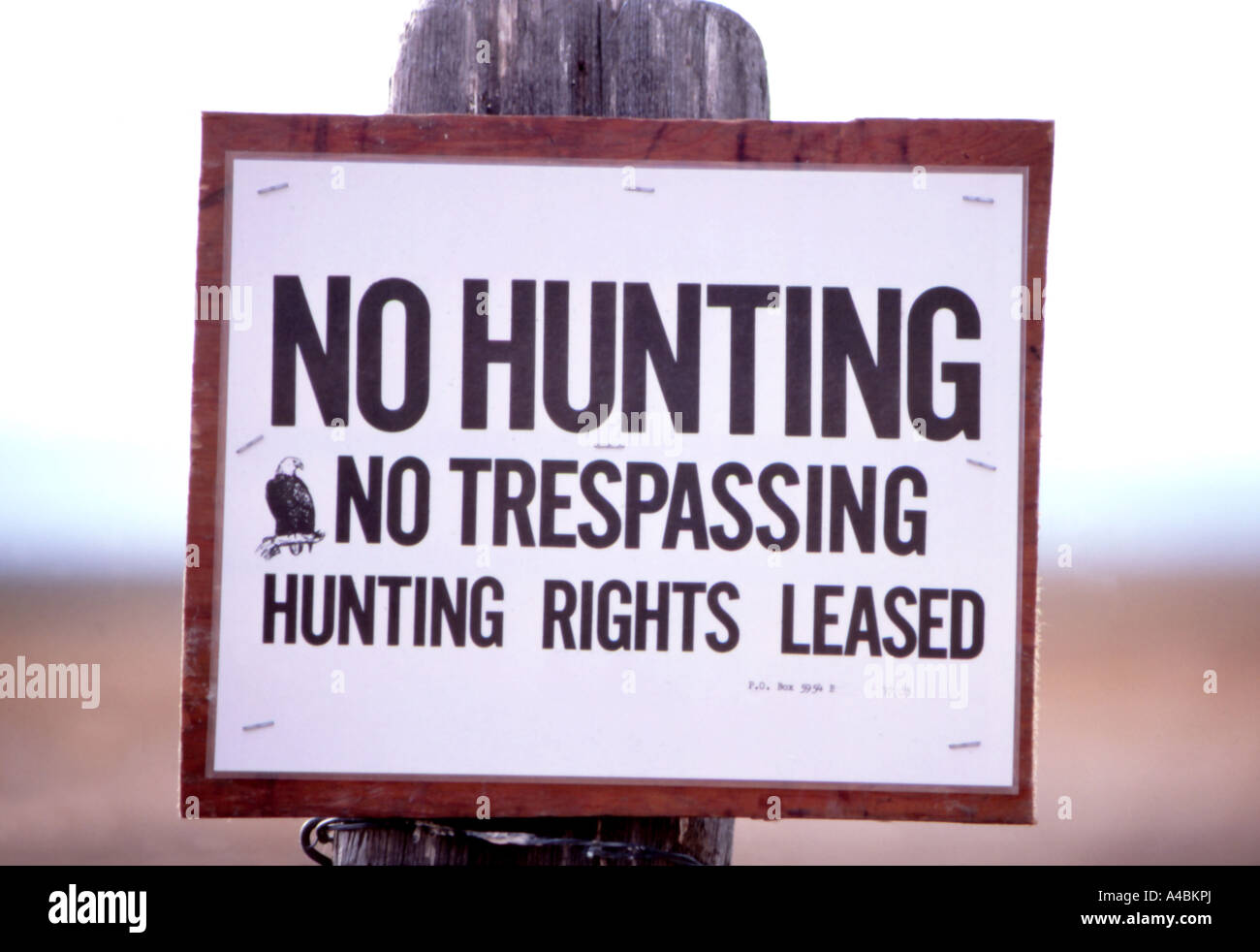 No Hunting or Trespassing sign on private property Stock Photo