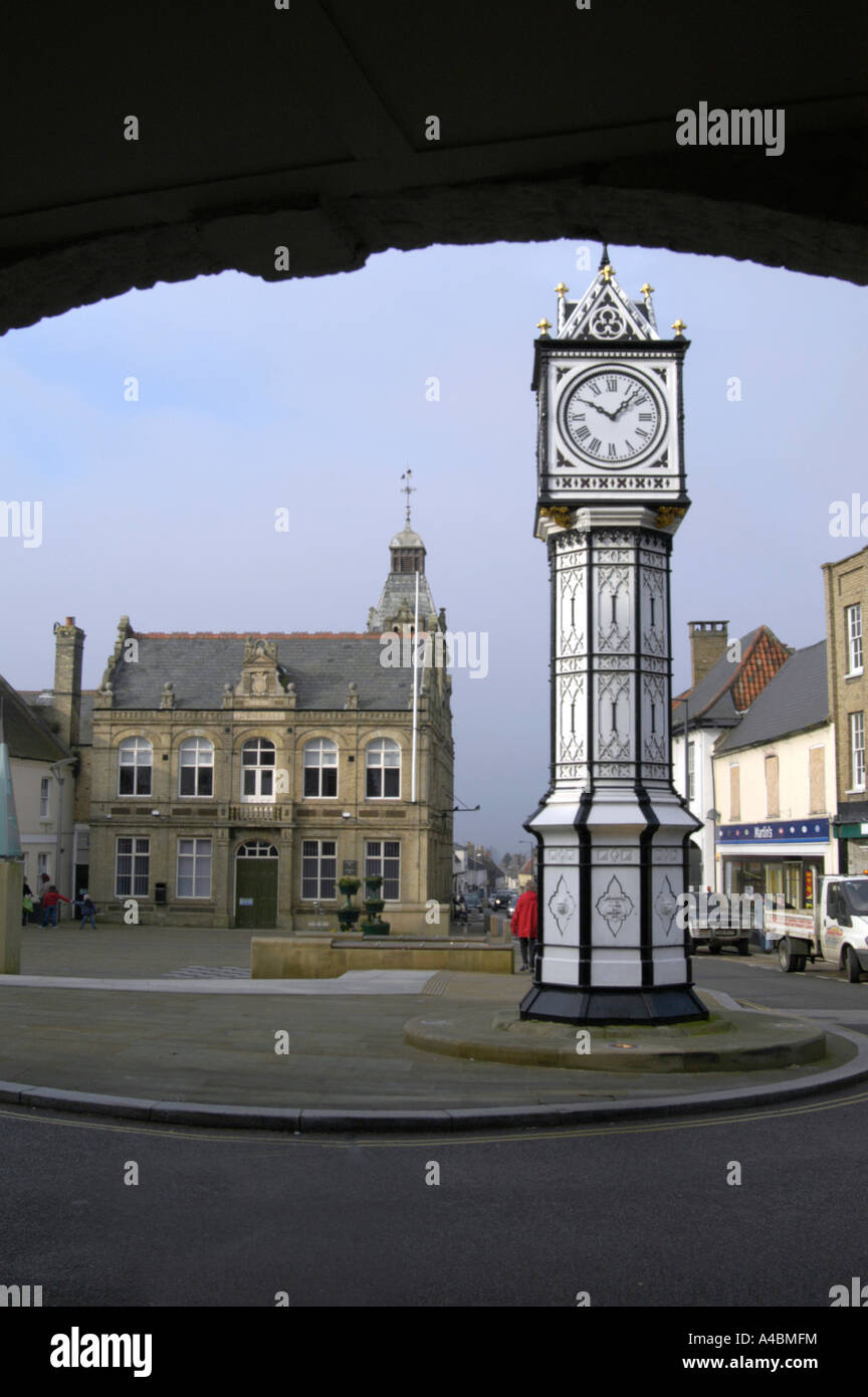 Downham Market clock tower presented to the town by James Scott in 1878