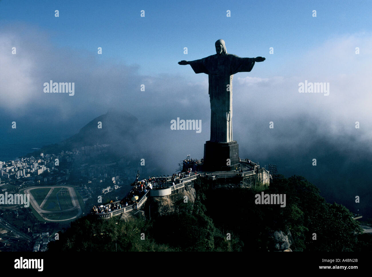 Rio De Janeiro Brazil July 1991 Christ The Redeemer O Cristo Redentor Statue Of Jesus Christ Overlooks The City Stock Photo Alamy