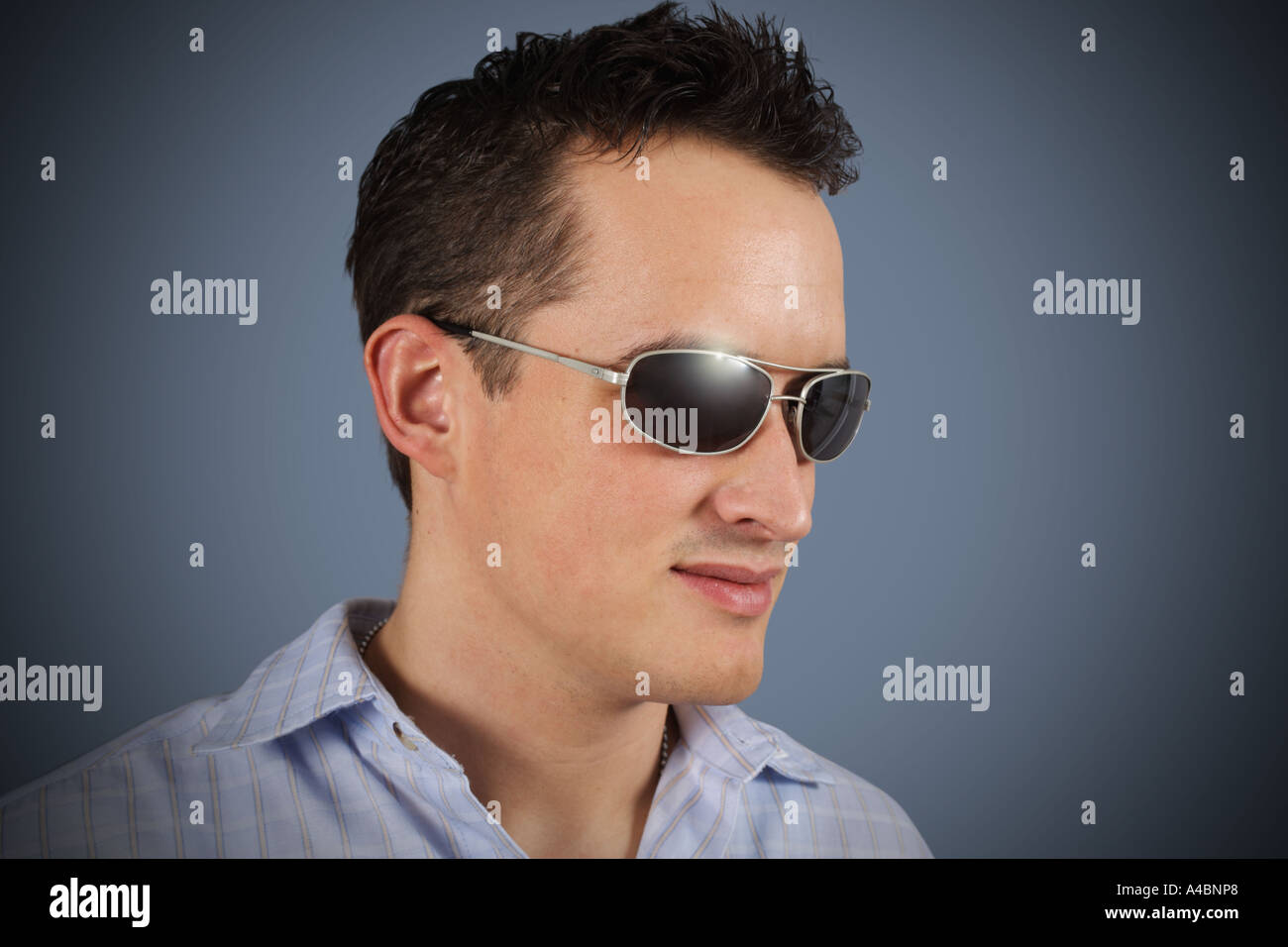 Lone male head shot and smiling hi-res stock photography and images - Alamy