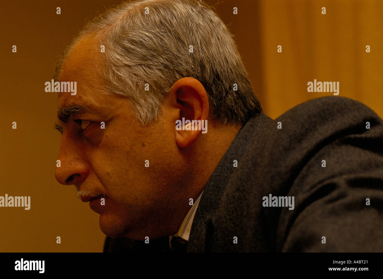 ZUGDIDI, GEORGIA, Sept 1993: Ex-president Gamzakurdia, until recently in exile in the Chechen Rebublic, in his new office in Zugdidi.  Everyone around him still refers to him as 'Mr President'. Stock Photo