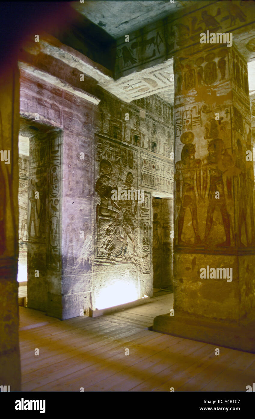 Inside the Temple Abu Simbel Egypt Stock Photo