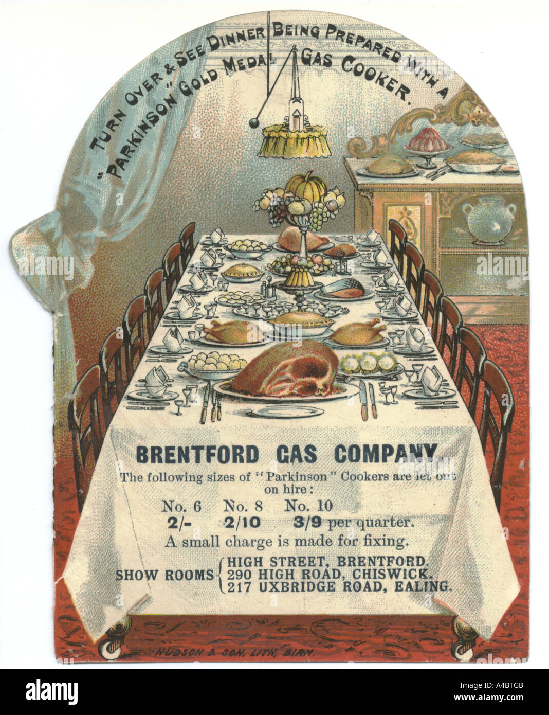 Parkinson Cooker advertisement, 1900, verso Stock Photo