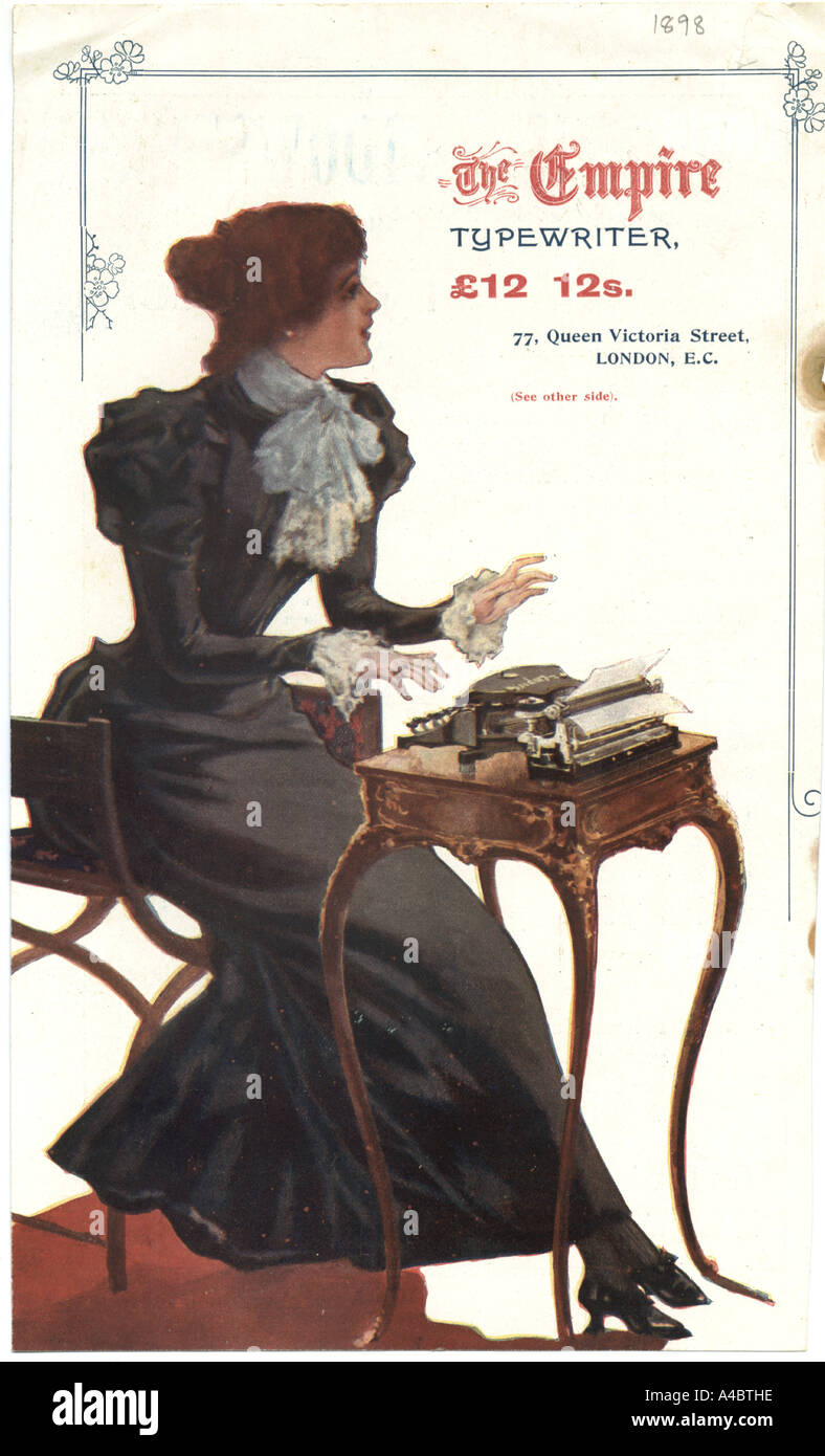 Empire typewriter advertisement 1898 Stock Photo