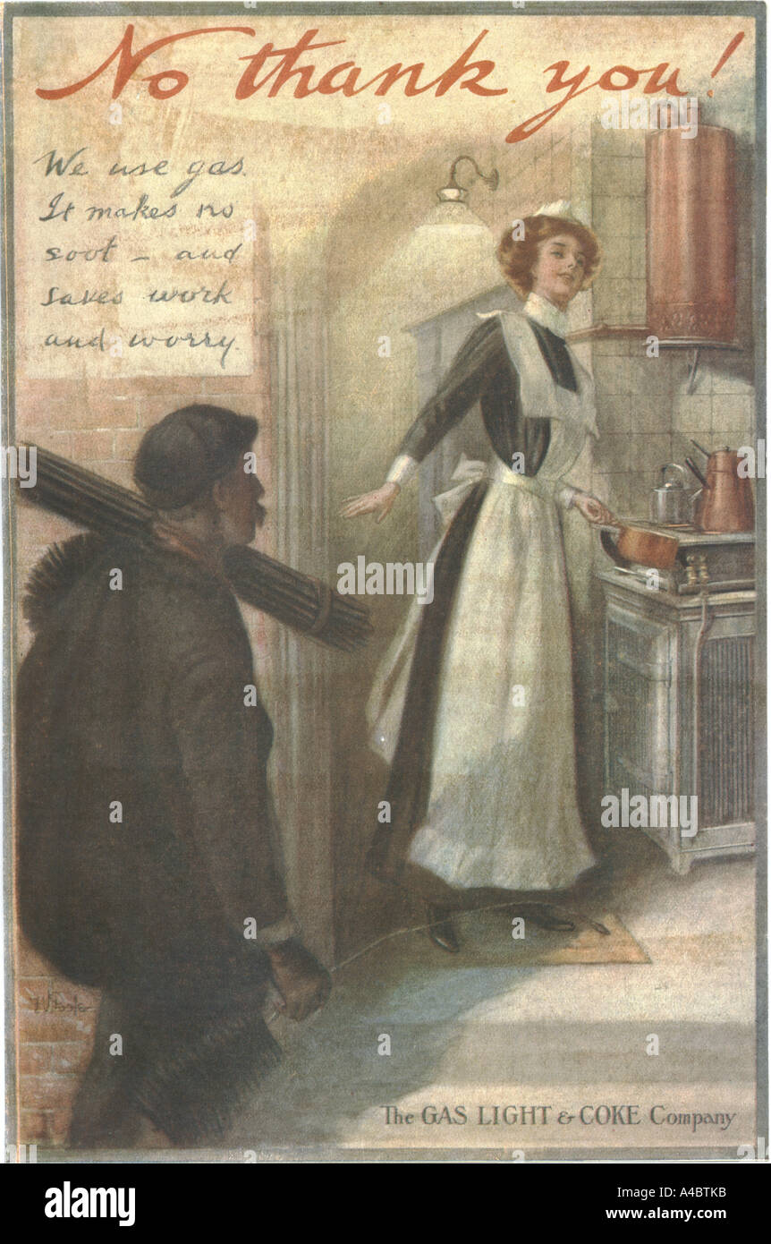 Gas Light & Coke Company advertisement circa 1900 Stock Photo
