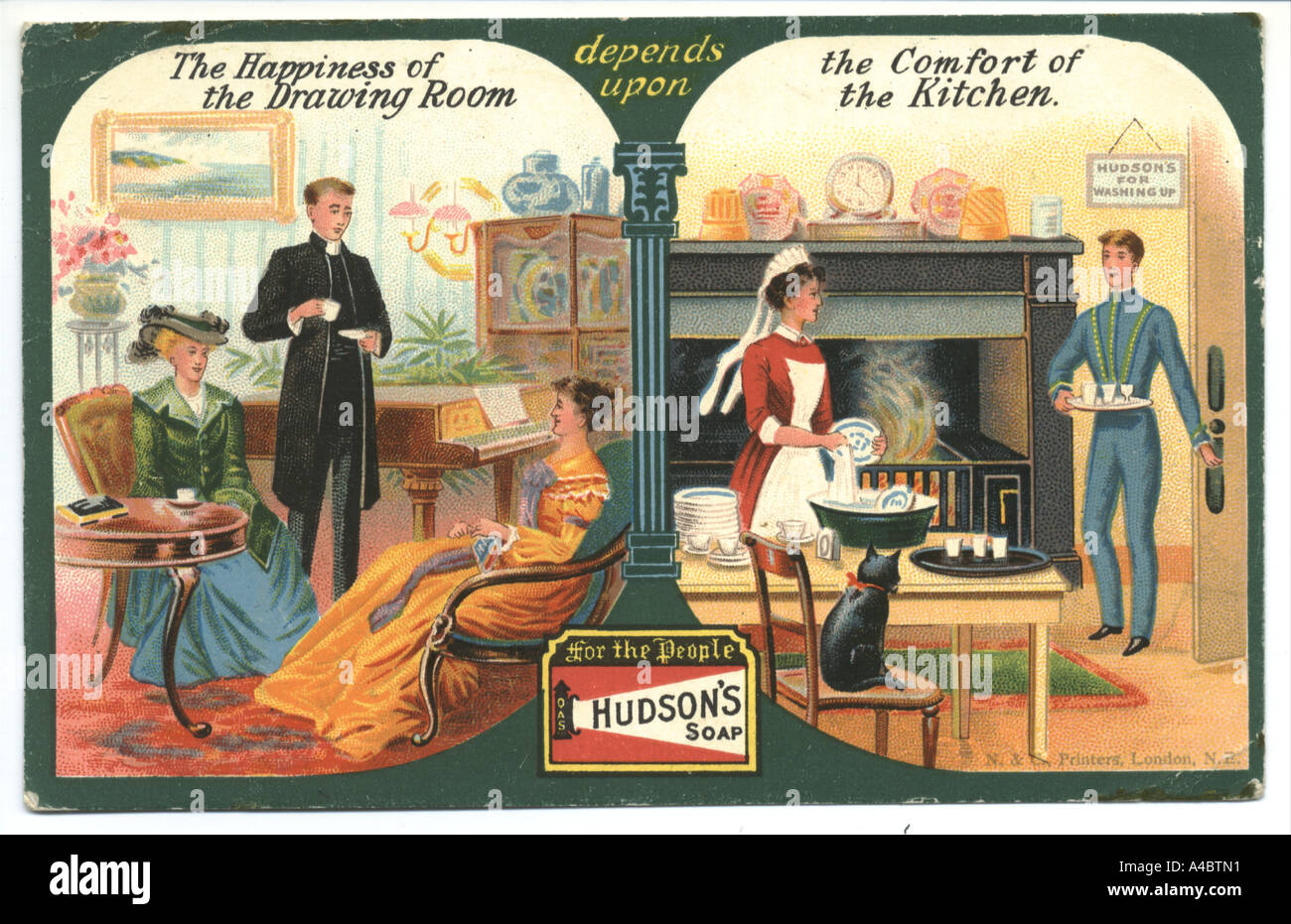 Hudson's Soap advertising postcard circa 1903 Stock Photo