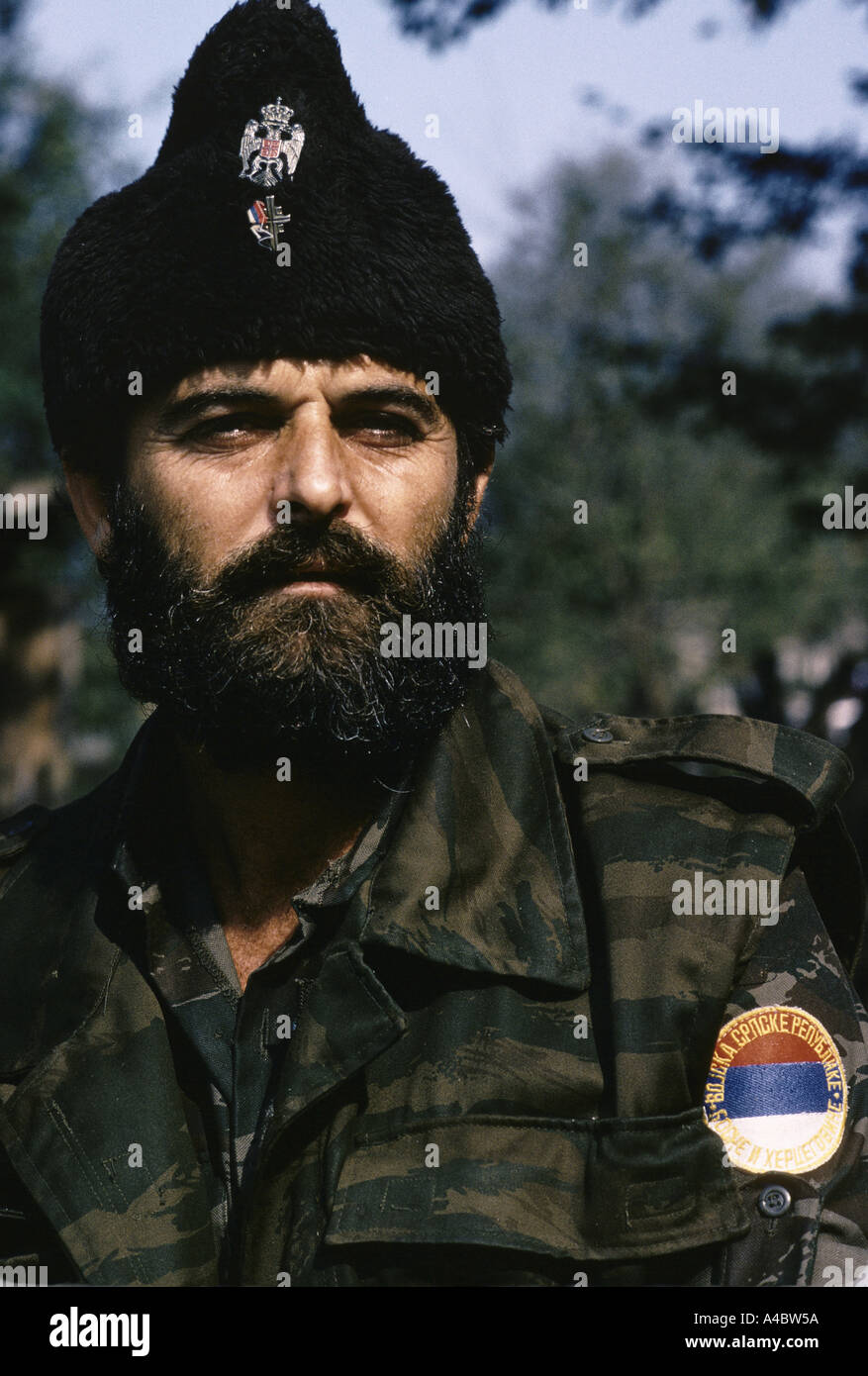 serbians the bosnian serb chetnik soldier saravejo september 1992 Stock Photo
