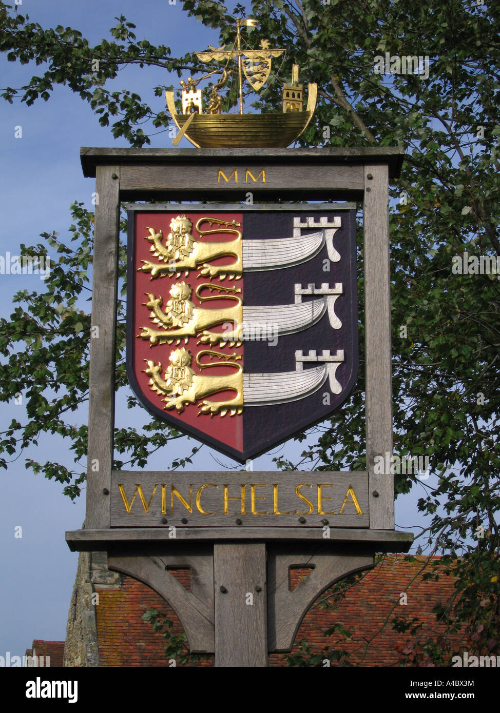 Winchelsea town sign Sussex UK Stock Photo Alamy