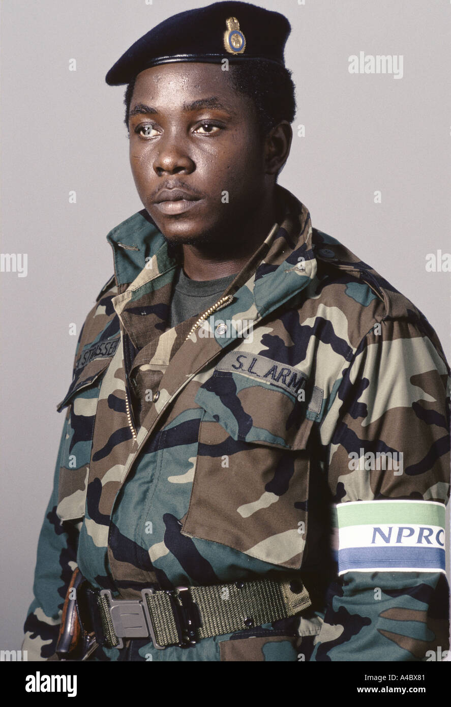 Captain Valentine Strasser, 27, Leader of the Provisional Ruling Council,  (NPRC) and Head of State, Sierra Leone, July 1992 Stock Photo - Alamy
