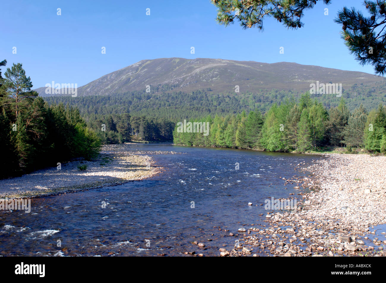 River Dee in Royal Deeside flows through the Royal Estate at Balmoral