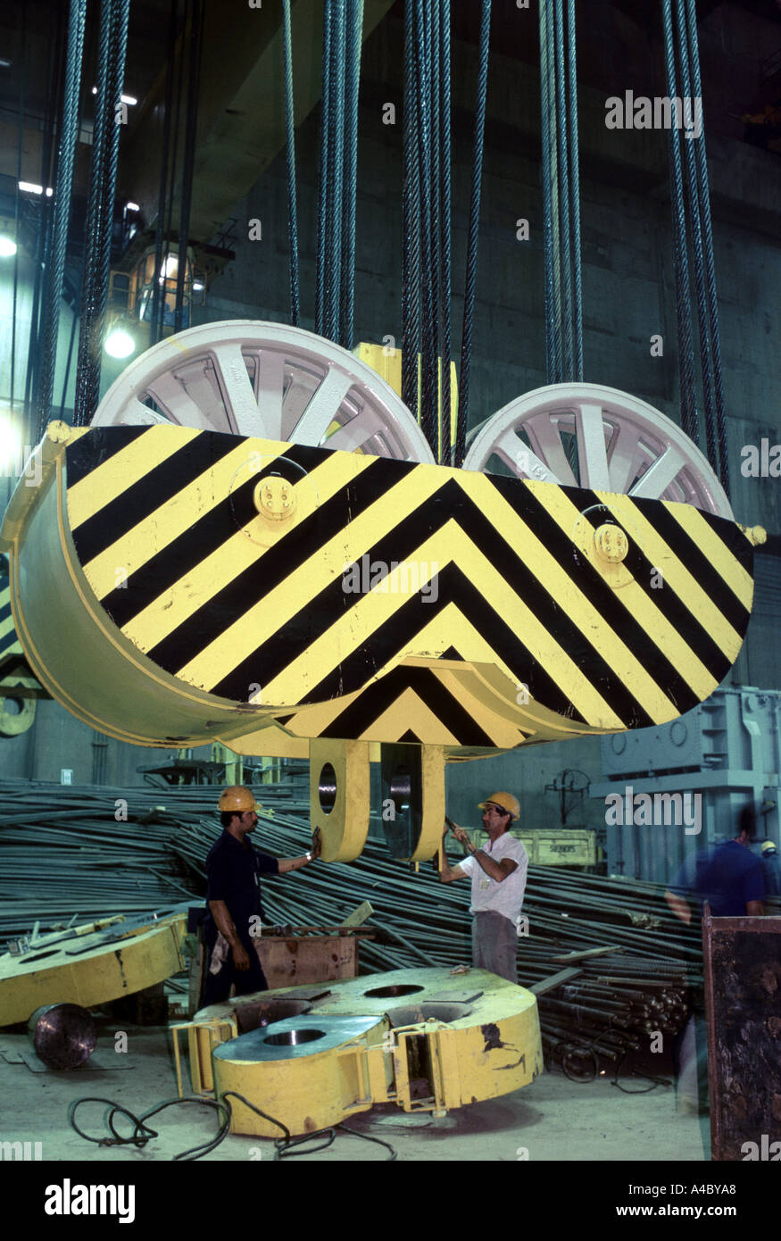 Turbines used for the Itaipu hydroelectric dam, Paraguay, South America Stock Photo
