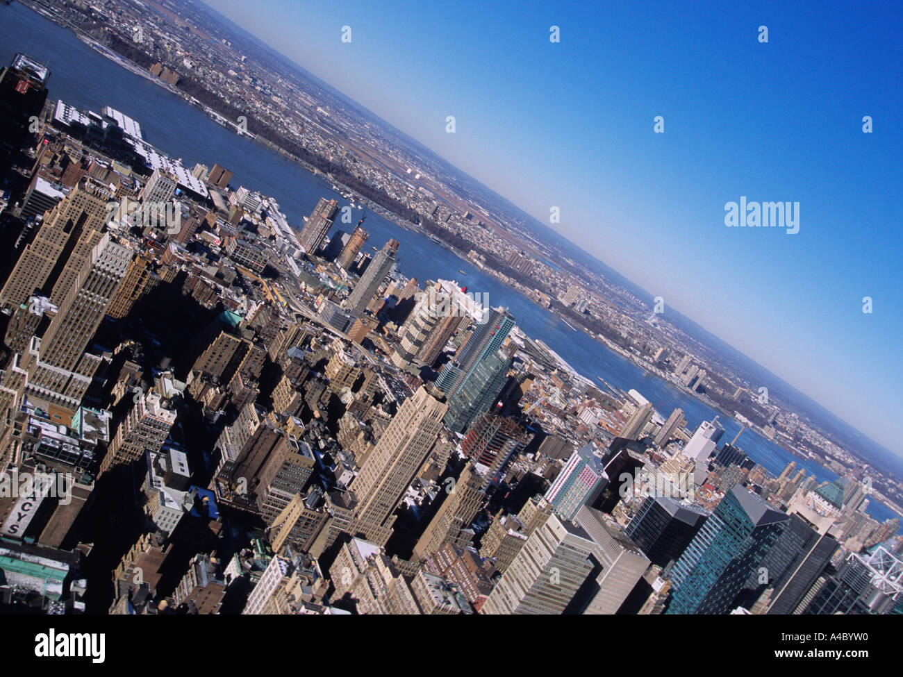USA New York City Aerial Skyline View of Midtown Manhattan's East Side ...