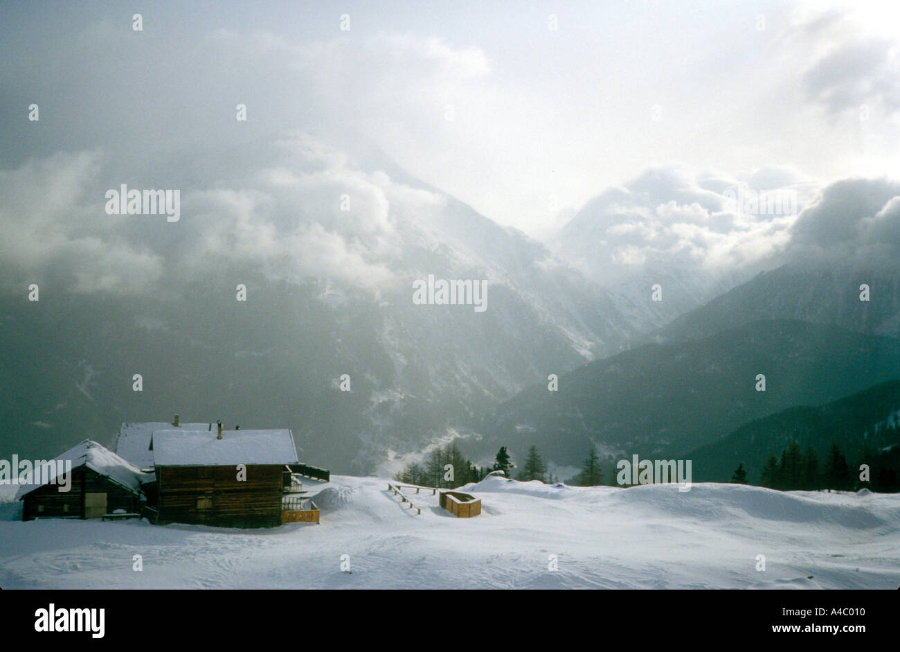 Alpine cafe above the clouds Stock Photo - Alamy