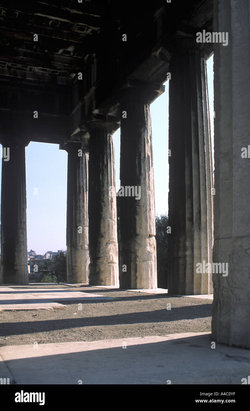 Columns Detail Thession, Athens Greece Stock Photo