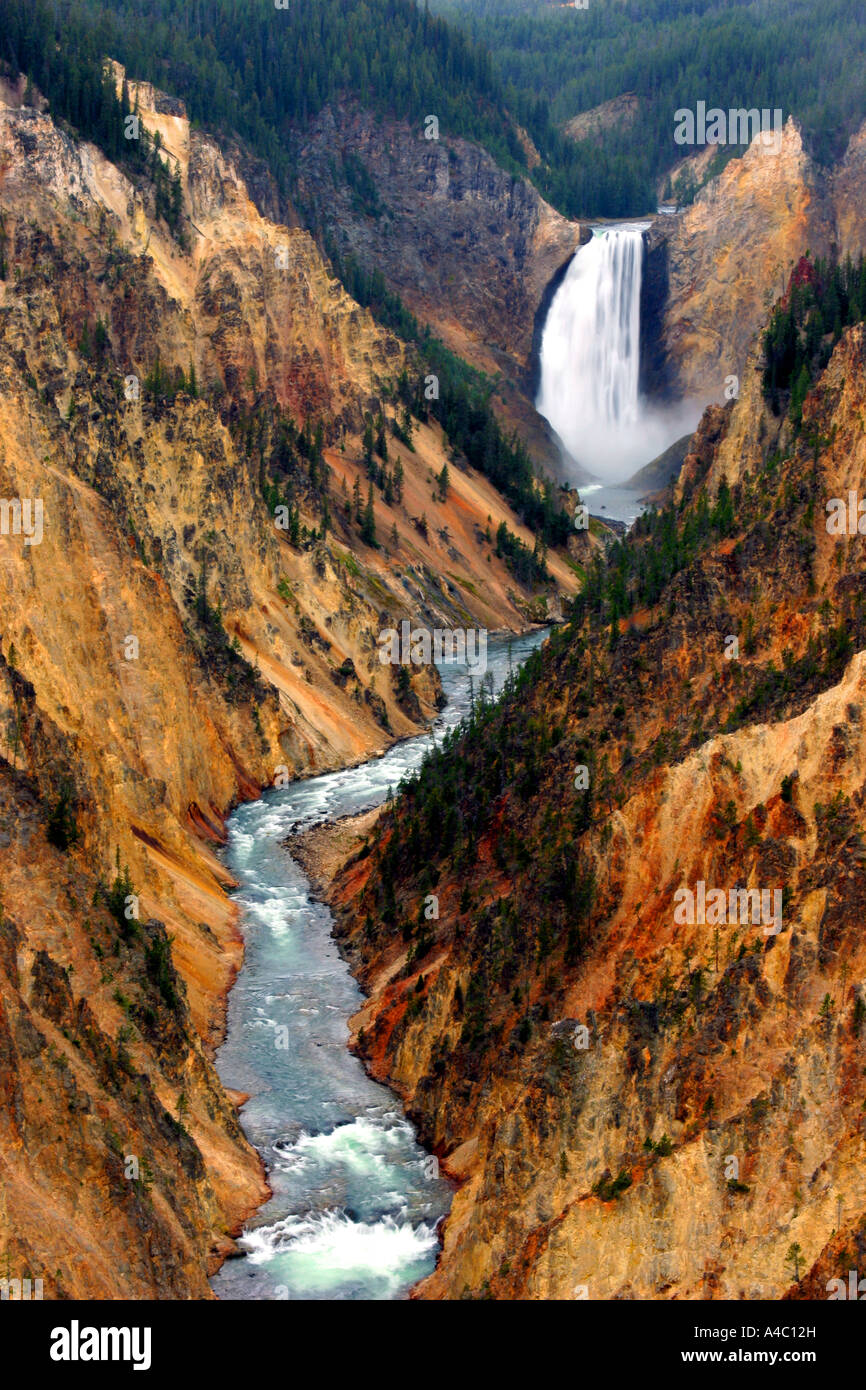 lower yellowstone falls, yellowstone national park, wyoming Stock Photo