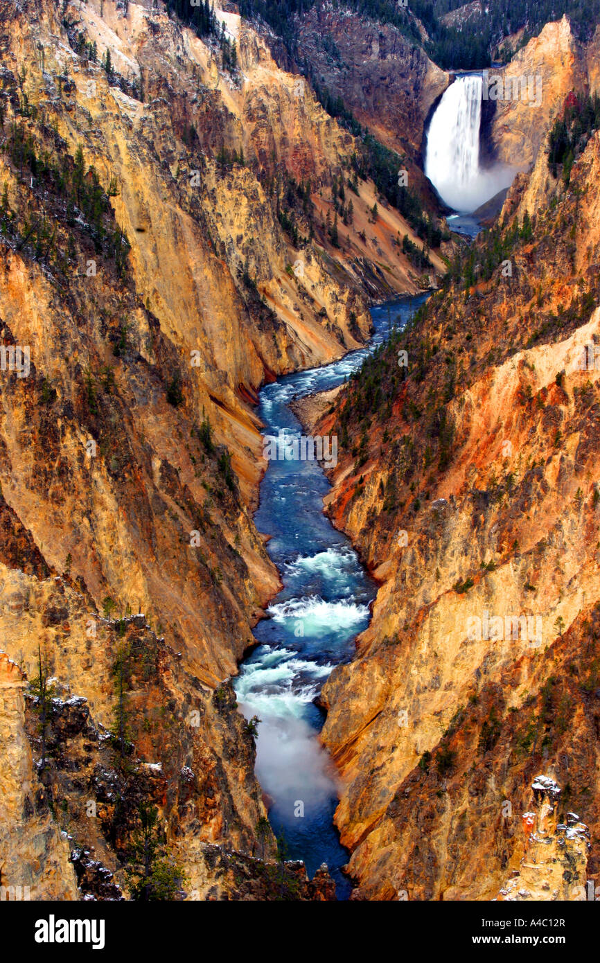 lower yellowstone falls, yellowstone national park, wyoming Stock Photo