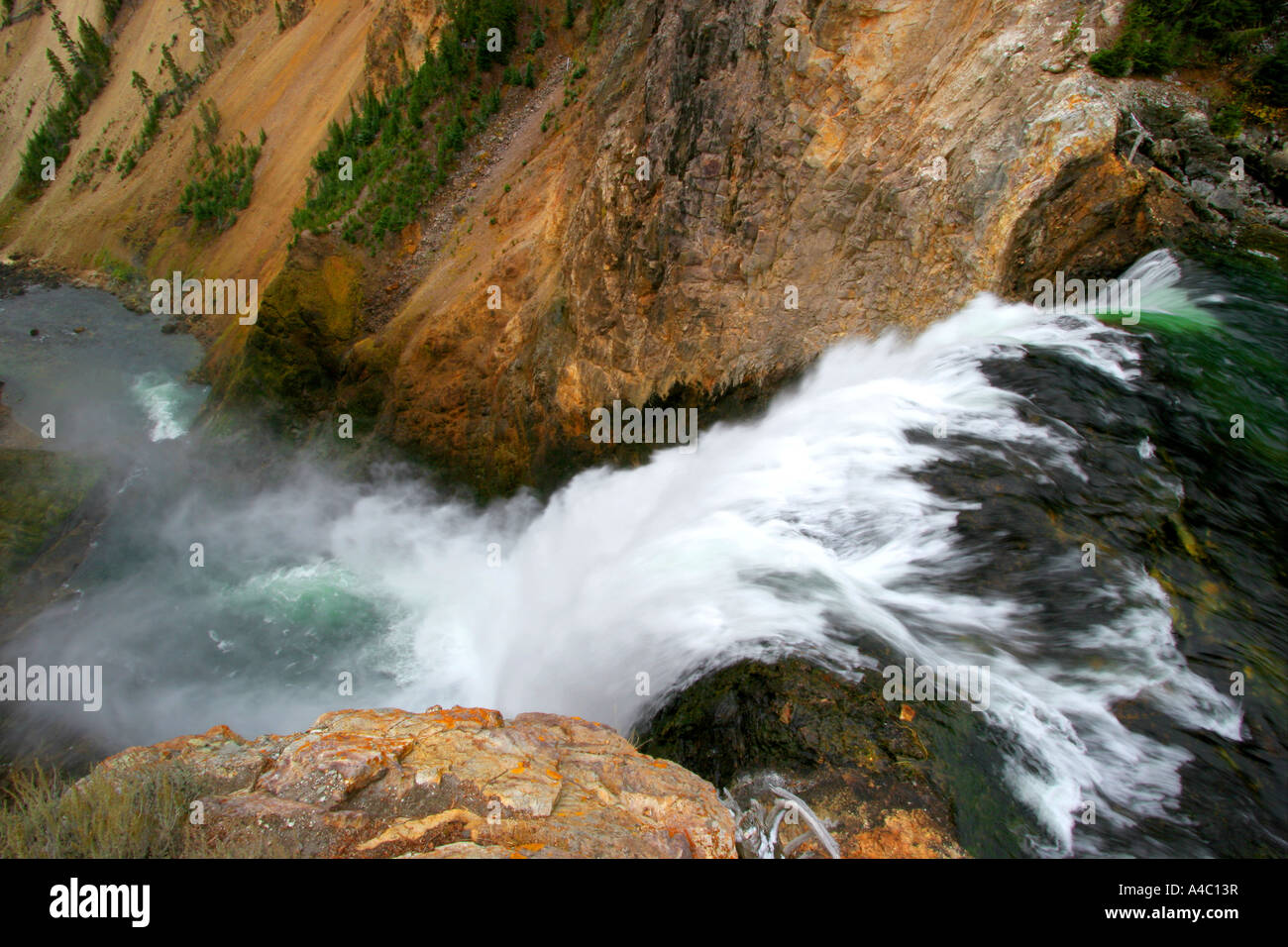 brink of lower yellowstone falls, yellowstone national park, wyoming Stock Photo
