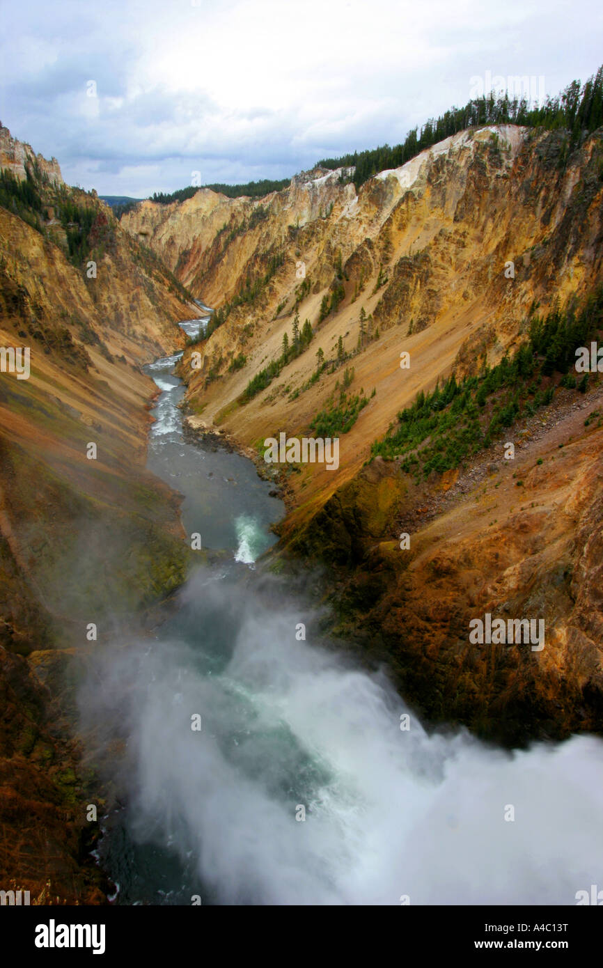 brink of lower yellowstone falls, yellowstone national park, wyoming Stock Photo