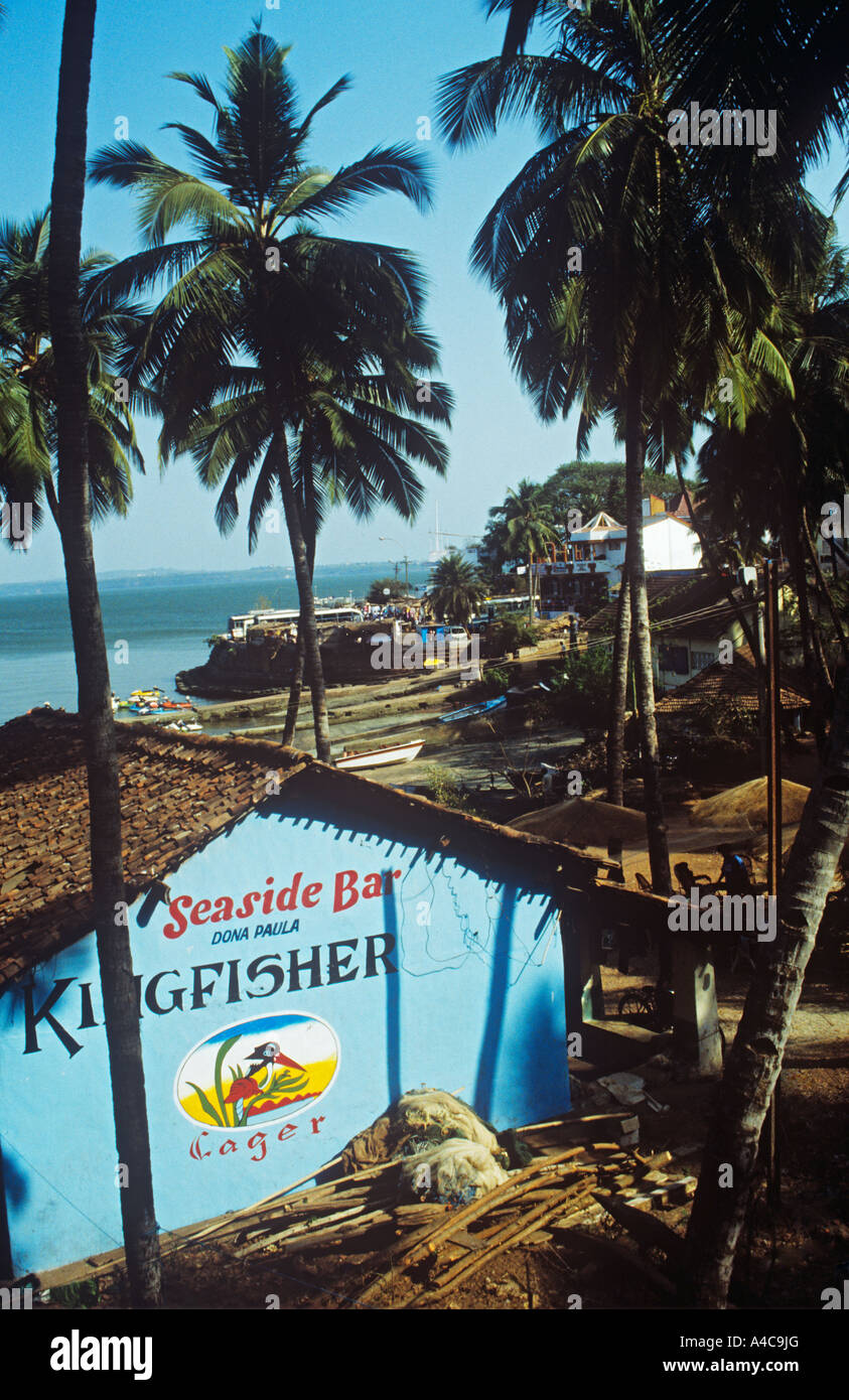 Seaside bar Dona Paula near Panjim Goa India Stock Photo