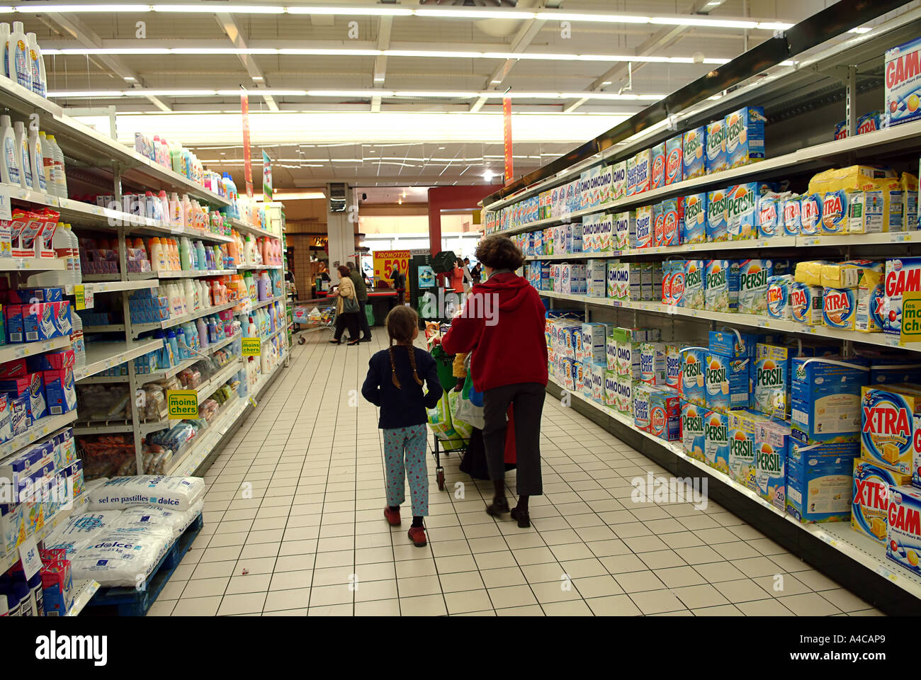 Shopping with mum at the supermarket in France Stock Photo Alamy