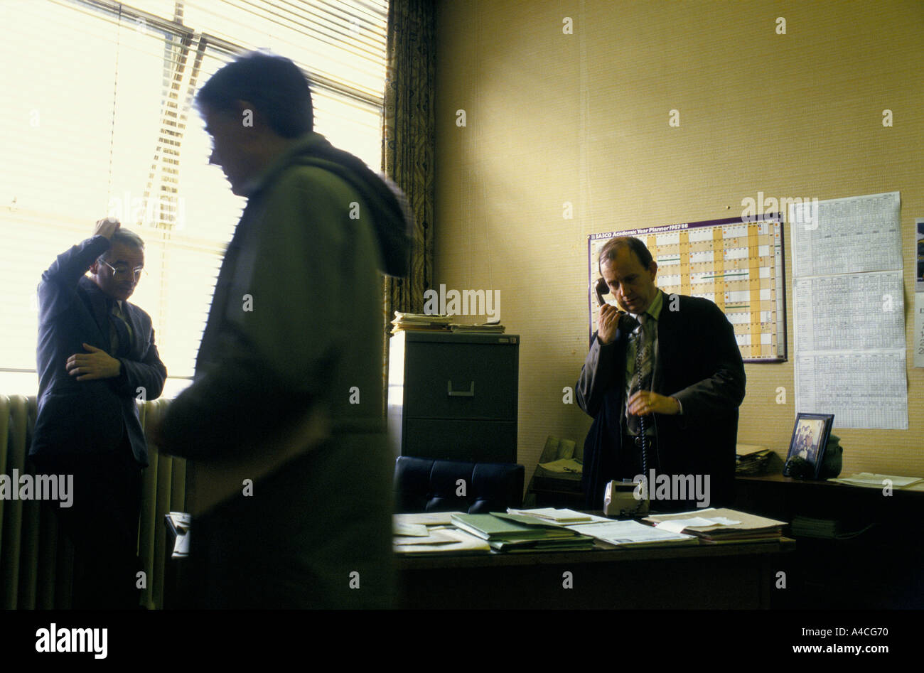 Teachers in staffroom Stock Photo