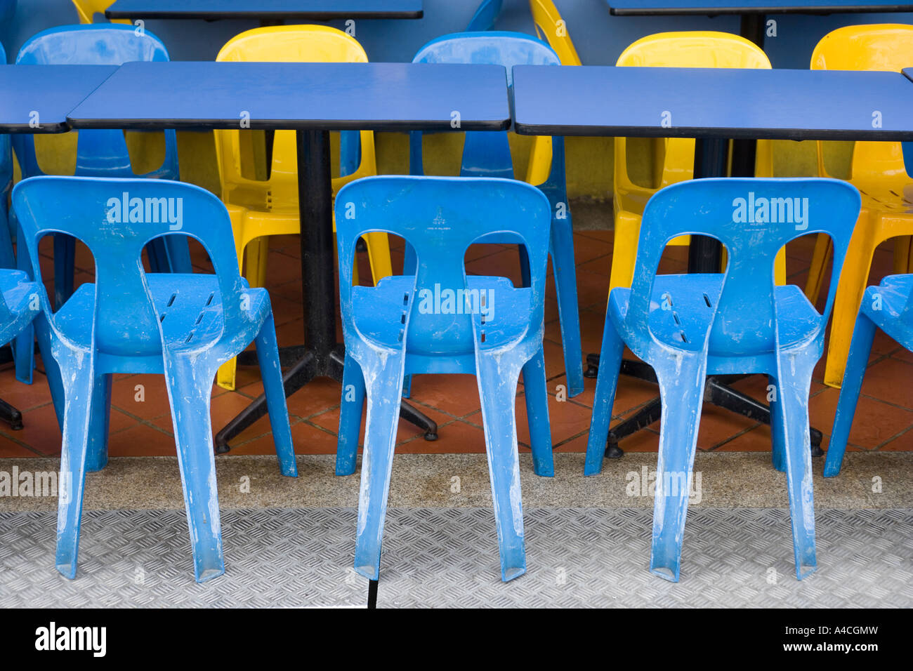 Plastic Restaurant Chairs Arab Quarter Singapore Stock Photo Alamy