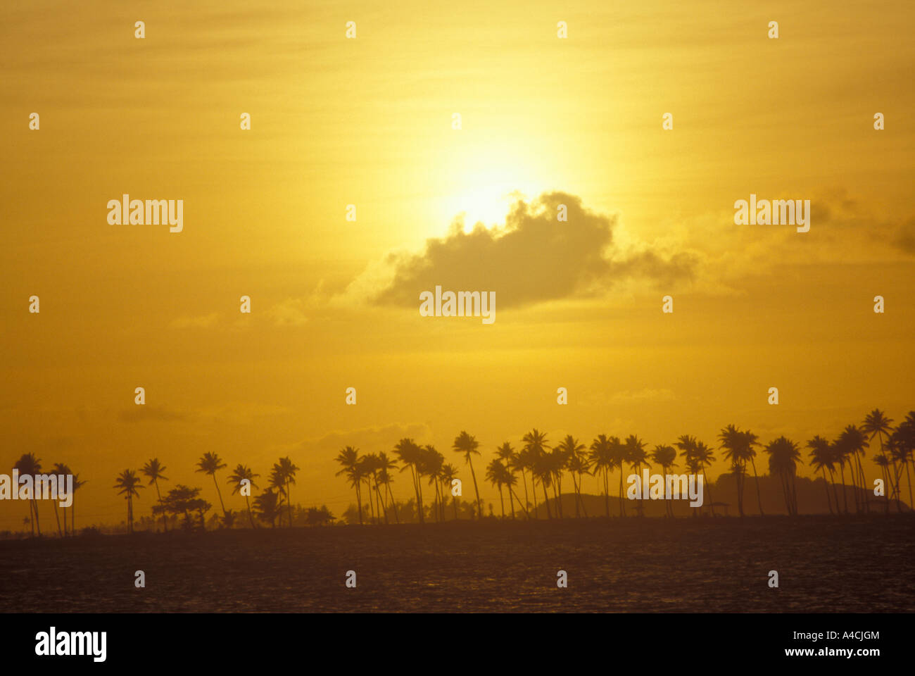 Sunset across the bay from old San Juan Puerto Rico Stock Photo - Alamy