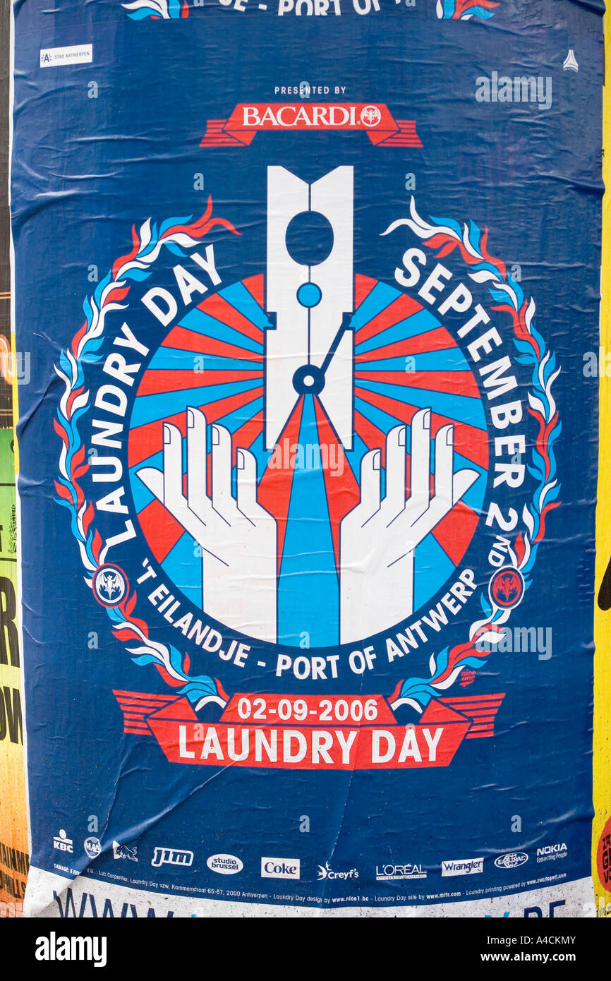 Laundry Day Poster Antwerp Belgium Stock Photo Alamy