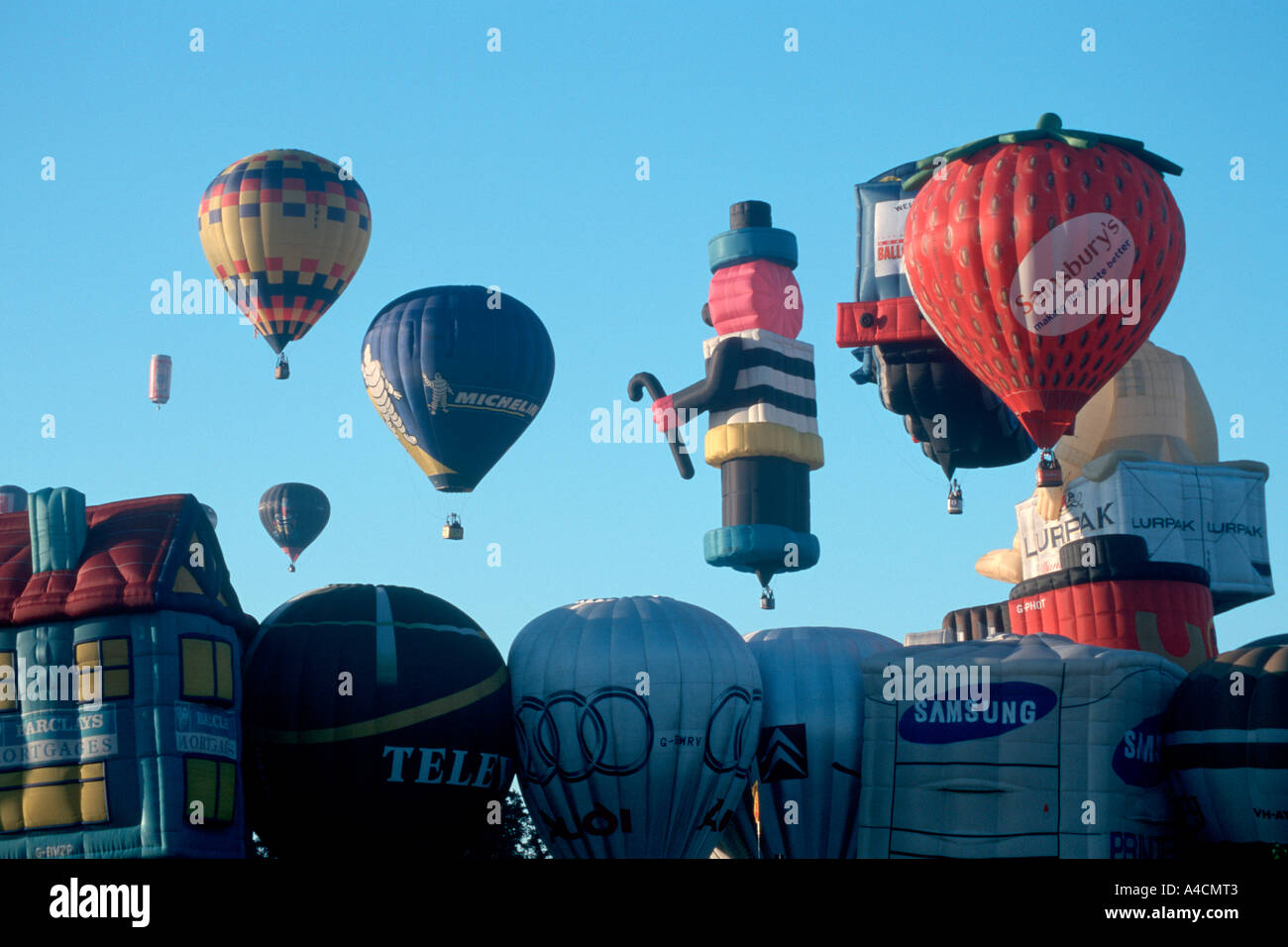 Balloons lift off at the Northampton Balloon Festival August 2000