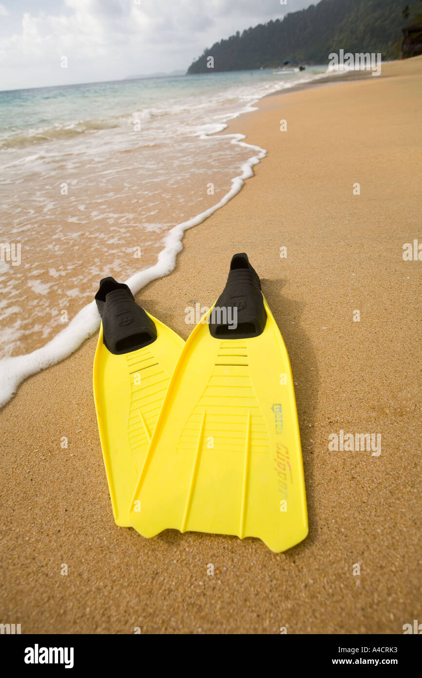 Malaysia Pulao Tioman Air Batang ABC village beach diving fins at seas