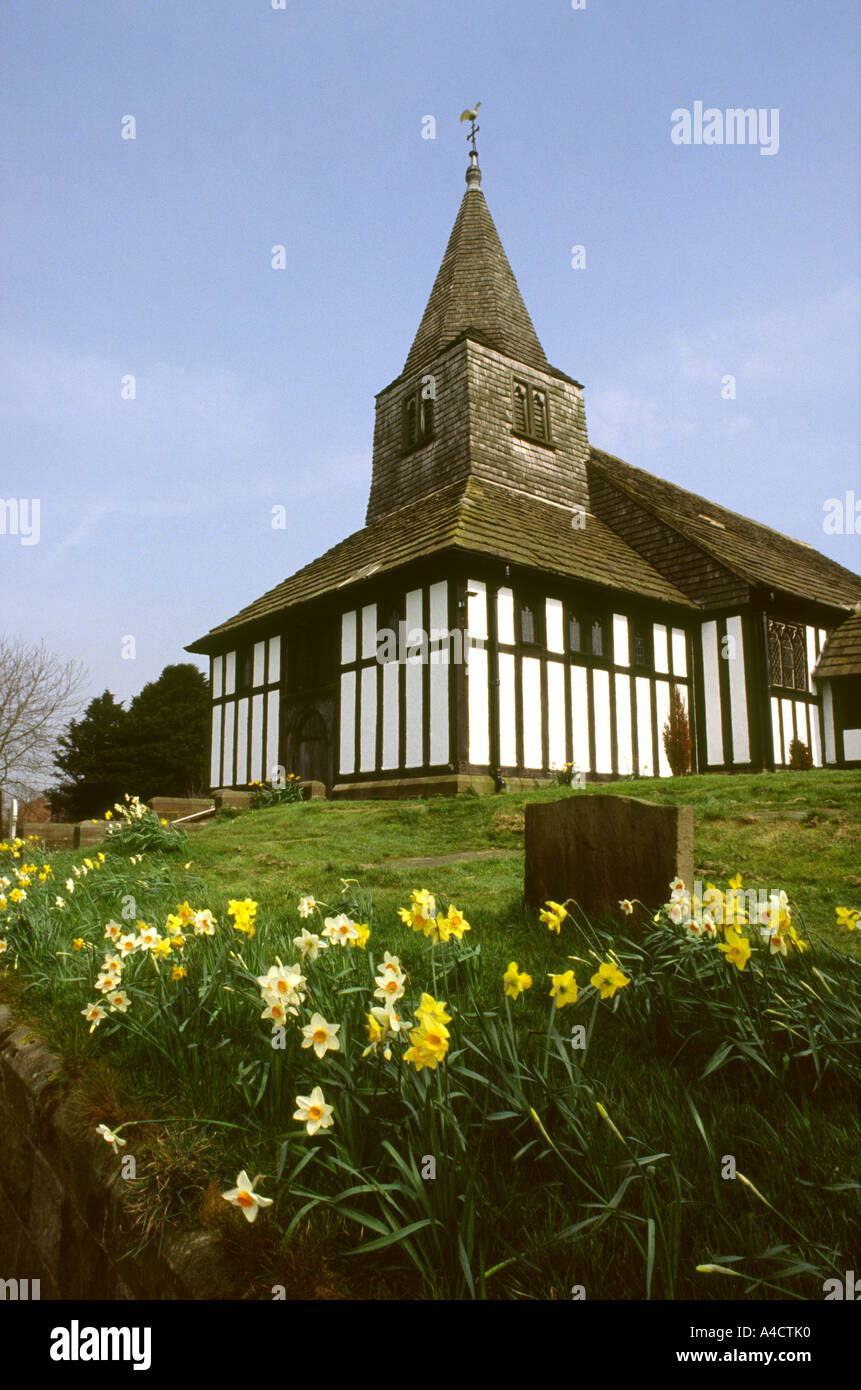 Cheshire Congleton Marton Unusual Wooden Church Stock Photo