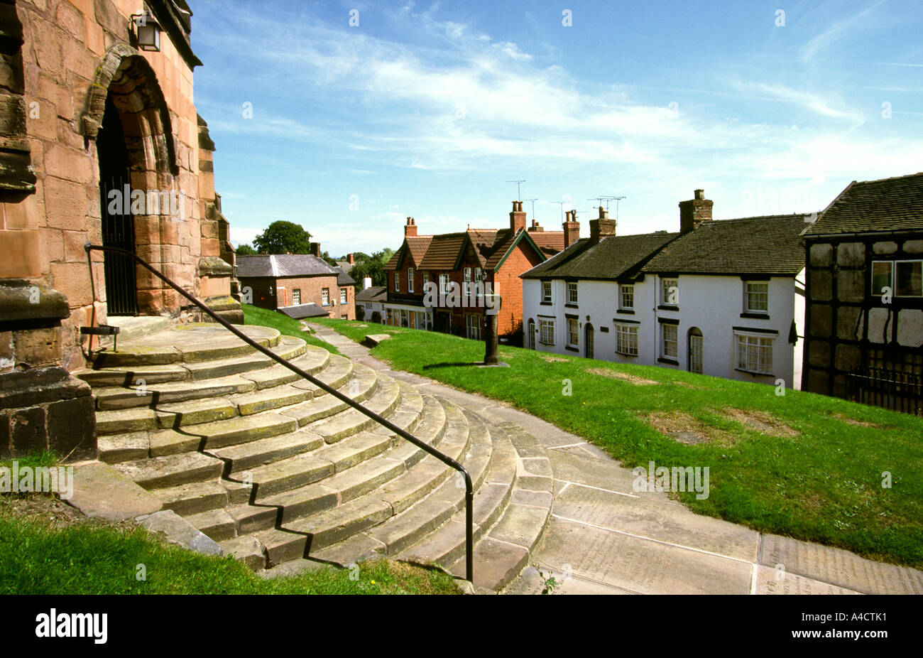 Cheshire Audlem village from St James Church Stock Photo