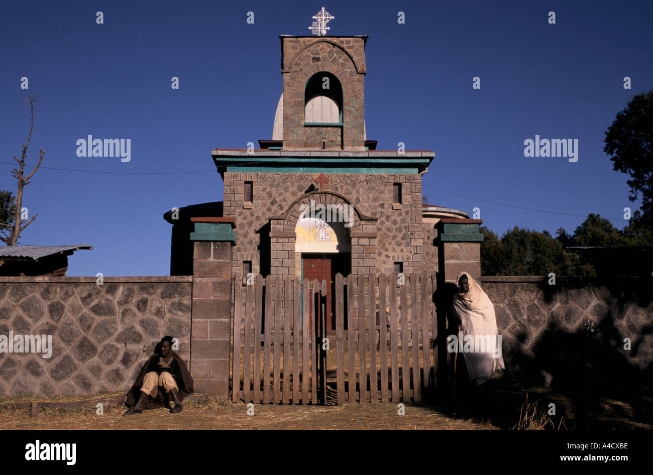 The monastery on the extinct volcano of Mount Zikwala near Debre Zeit, Ethiopia Stock Photo