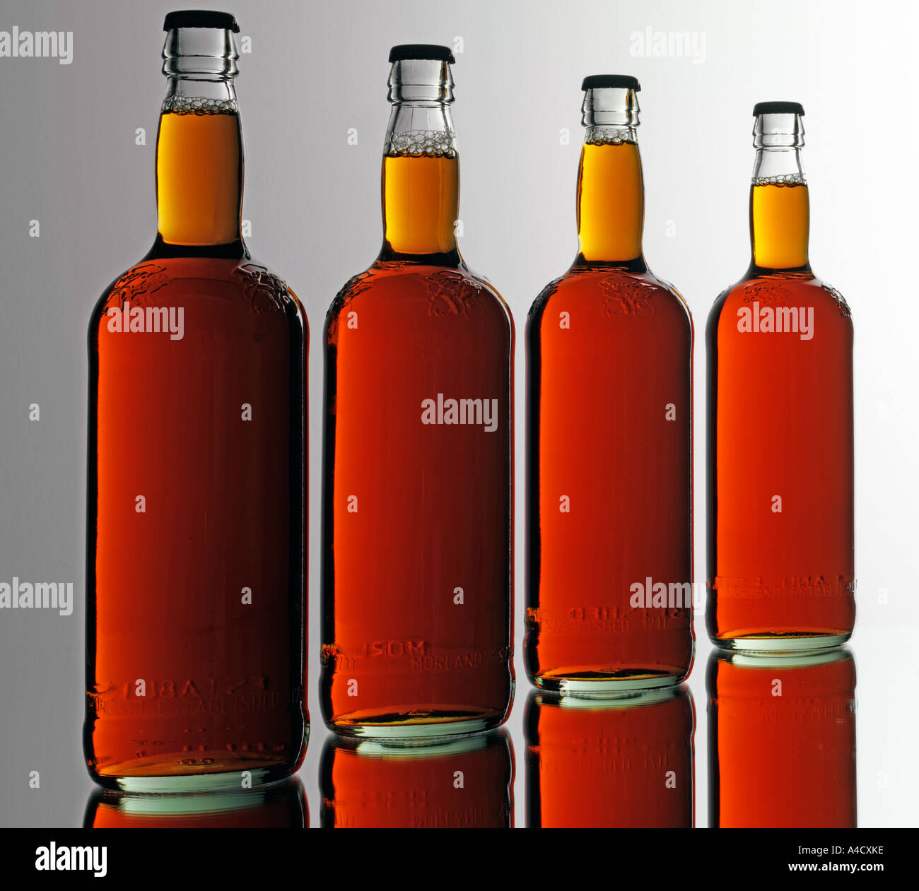 FOUR BOTTLES OF ALE Stock Photo Alamy