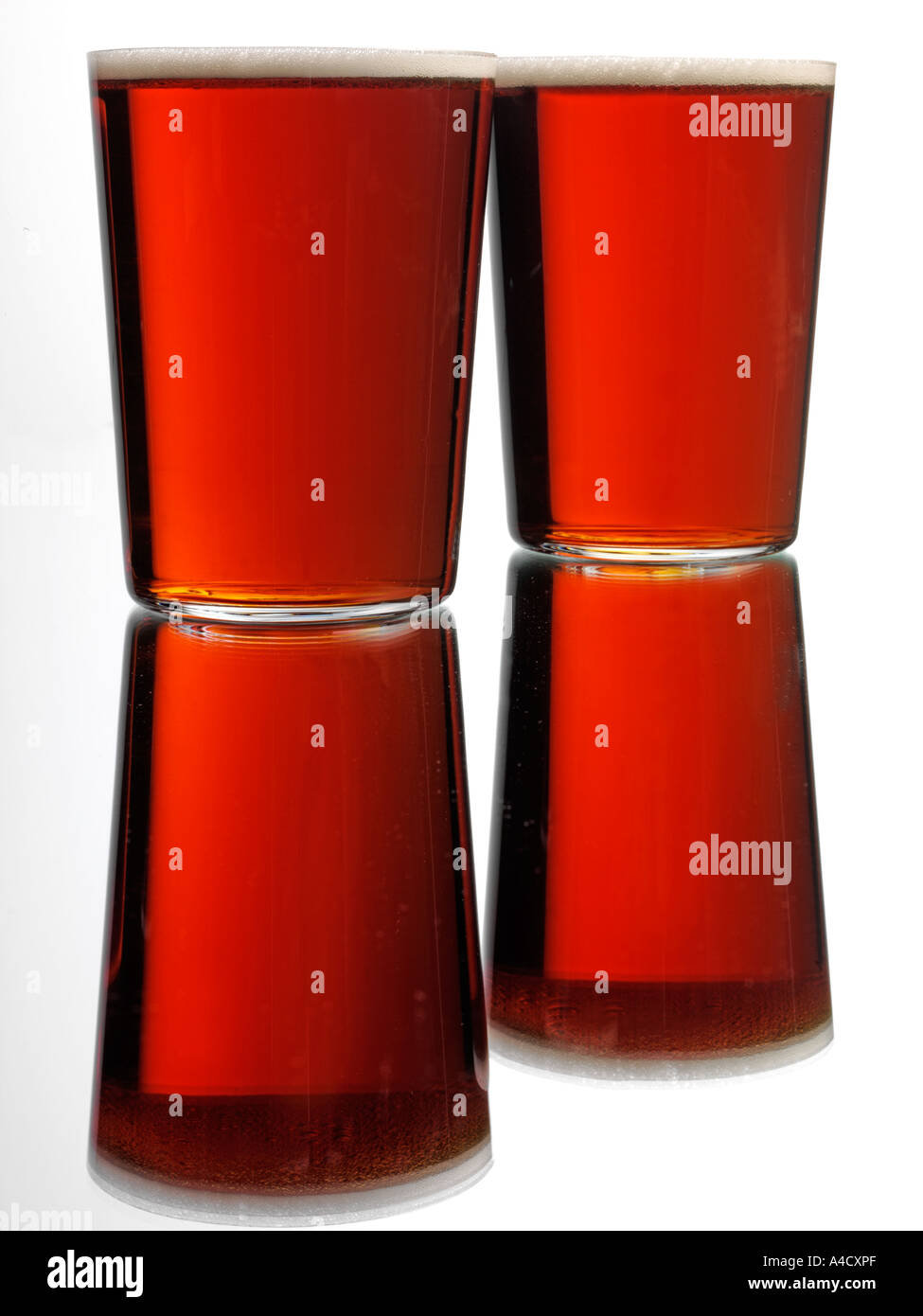 TWO PINTS OF ALE Stock Photo