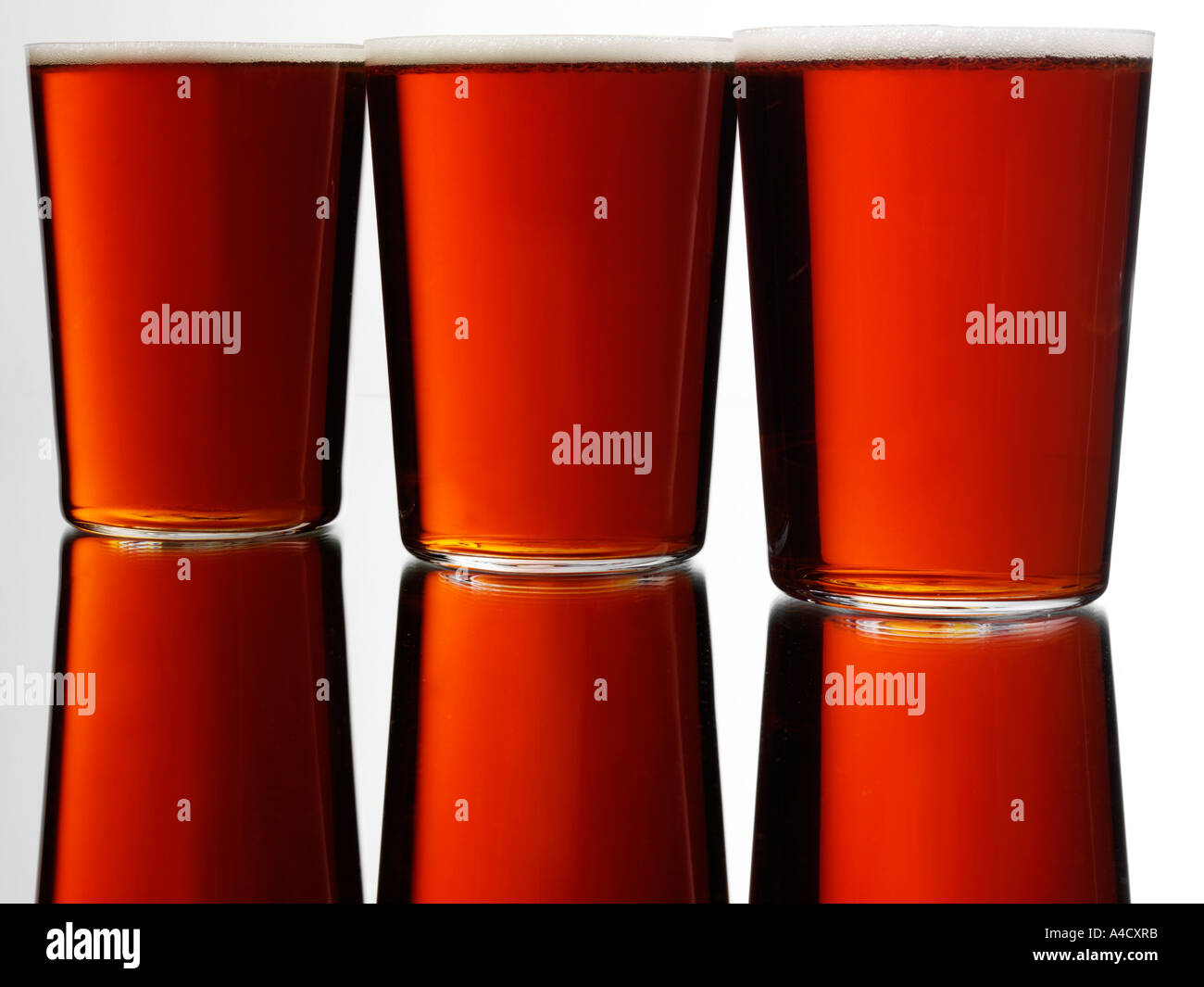 THREE PINTS OF ALE Stock Photo Alamy