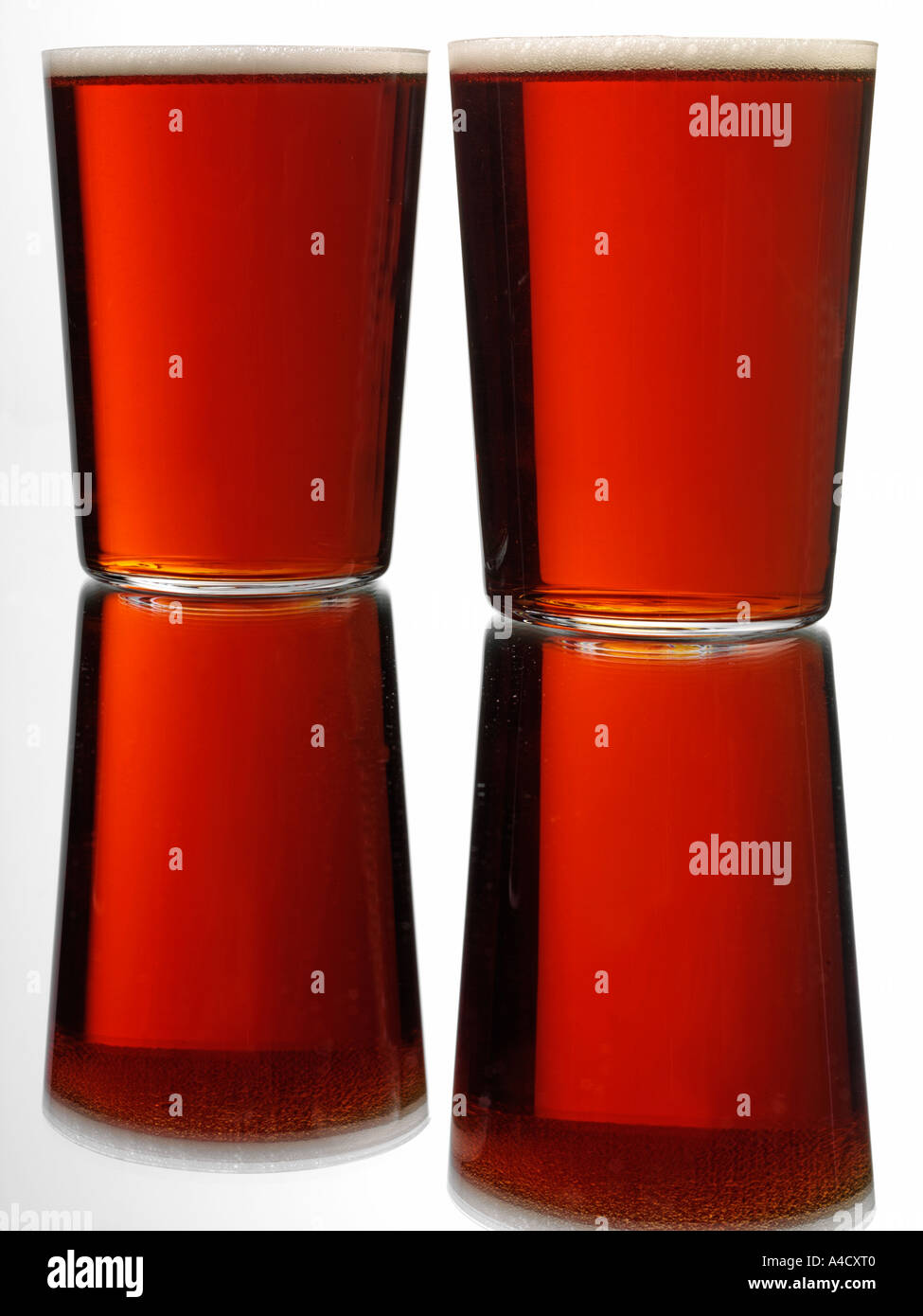TWO PINTS OF ALE Stock Photo