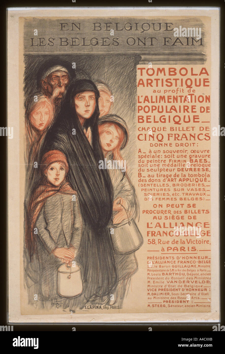 En Belgique les Belges ont faim Tombola artistique. Belgium the Belgians are always hungry Stock Photo